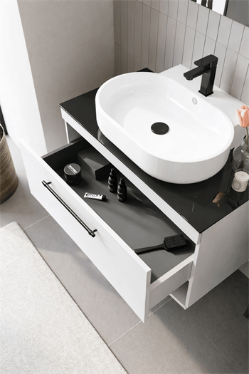 Orka Knidos 90 cm Beyaz Banyo Dolabı Alt Modül ve Lavabo, 5001384