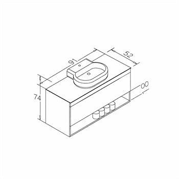 Orka Knidos 90 cm Legnano Banyo Dolabı Alt Modül ve Lavabo, 5001386