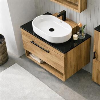 Orka Knidos 90 cm Legnano Banyo Dolabı Alt Modül ve Lavabo, 5001386