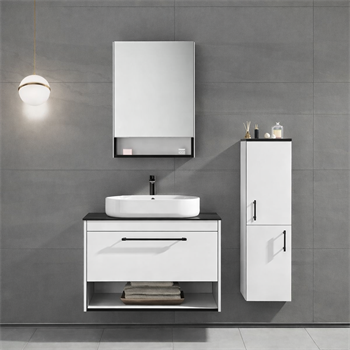 Orka Knidos Banyo Dolabı Takımı, 70 cm, Beyaz (Dolaplı Ayna), 5000342