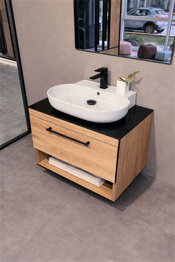 Orka Knidos Banyo Dolabı Takımı, 70 cm, Legnona (Dolaplı Ayna), 5000346