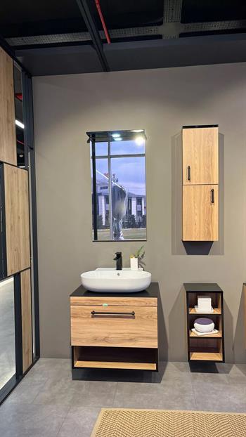 Orka Knidos Banyo Dolabı Takımı, 70 cm, Legnona (Led Spotlu Ayna), 5000345