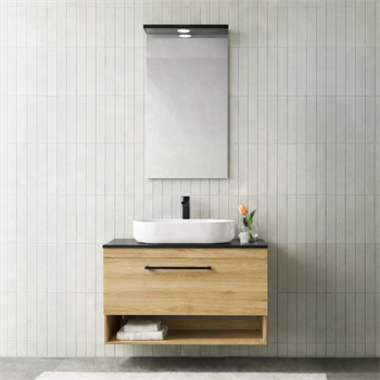 Orka Knidos Banyo Dolabı Takımı, 90 cm, Legnona (Led Spotlu Ayna), 5000351