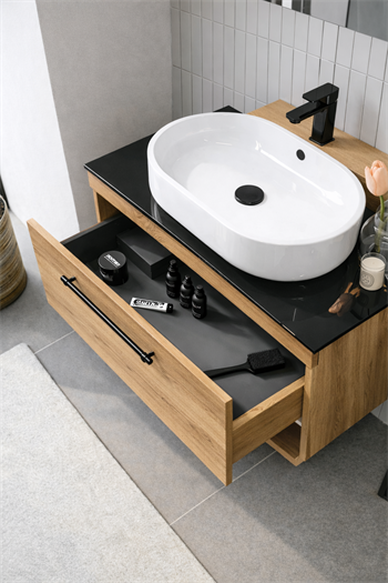 Orka Knidos Banyo Dolabı Takımı, 90 cm, Legnona (Dolaplı Ayna), 5000352