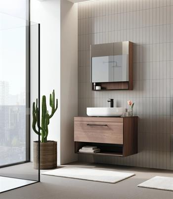 Orka Knidos Banyo Dolabı Takımı, 90 cm, Navaro (Dolaplı Ayna), 5000350