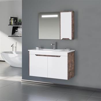 Orka Lago 100 cm Beyaz Banyo Dolabı Takımı