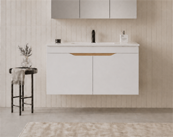 Orka Lena 100 cm Mat Beyaz Banyo Dolabı Alt Modül Ve Lavabo (Kapaklı), 5008799