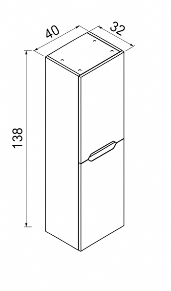 Orka Lena 40 cm Boy Dolabı Mat Antrasit, 3009969