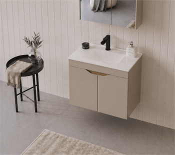Orka Lena 65 cm Çöl beji Banyo Dolabı Alt Modül Ve Lavabo (Kapaklı), 5007998