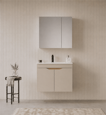 Orka Lena 65 cm Çöl beji Banyo Dolabı Takımı (Kapaklı ,Dolaplı Ayna), 5007999