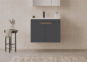 Orka Lena 65 cm Mat Antrasit Banyo Dolabı Alt Modül Ve Lavabo (Kapaklı), 5008018