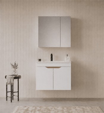 Orka Lena 65 cm Mat Beyaz Banyo Dolabı Takımı (Kapaklı ,Dolaplı Ayna), 5008806