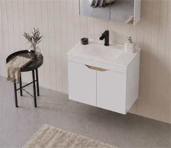 Orka Lena 65 cm Mat Beyaz Banyo Dolabı Alt Modül Ve Lavabo (Kapaklı), 5008807