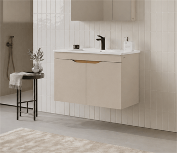 Orka Lena 85 cm Çöl Beji Banyo Dolabı Alt Modül Ve Lavabo (Kapaklı), 5008001