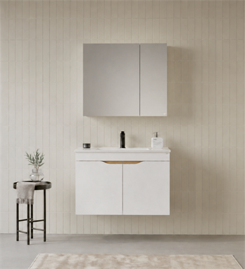 Orka Lena 85 cm Mat Beyaz Banyo Dolabı Takımı (Kapaklı ,Dolaplı Ayna), 5008811