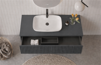 Orka Lentia 100 cm Mat Antrasit Banyo Dolabı Alt Modül Ve Lavabo, 5007087