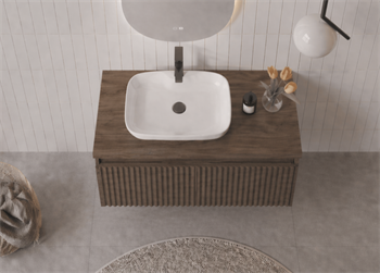 Orka Lentia 80 cm Ceviz Banyo Dolabı Alt Modül Ve Lavabo, 5007085