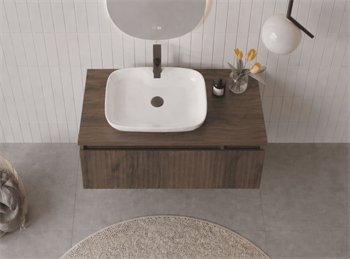 Orka Lentia 80 cm Ceviz Banyo Dolabı Alt Modül Ve Lavabo, 5007085