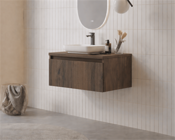 Orka Lentia 80 cm Ceviz Banyo Dolabı Alt Modül Ve Lavabo, 5007085