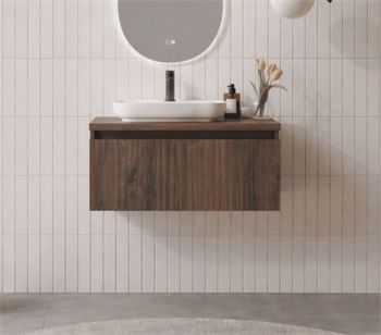 Orka Lentia 80 cm Ceviz Banyo Dolabı Alt Modül Ve Lavabo, 5007085