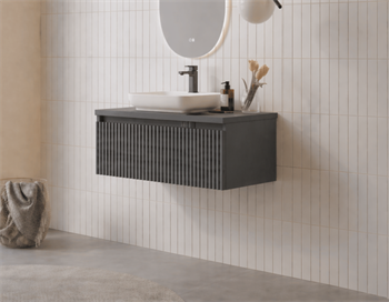 Orka Lentia 80 cm Mat Antrasit Banyo Dolabı Alt Modül Ve Lavabo, 5007082