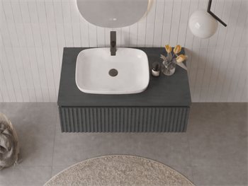 Orka Lentia 80 cm Mat Antrasit Banyo Dolabı Alt Modül Ve Lavabo, 5007082
