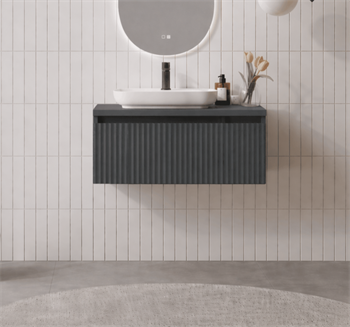 Orka Lentia 80 cm Mat Antrasit Banyo Dolabı Alt Modül Ve Lavabo, 5007082