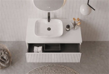 Orka Lentia 80 cm Mat Beyaz Banyo Dolabı Alt Modül Ve Lavabo, 5007081