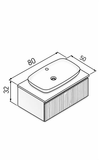 Orka Lentia 80 cm Mat Kaşmir Banyo Dolabı Alt Modül Ve Lavabo, 5007083
