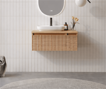 Orka Lentia 80 cm Meşe Banyo Dolabı Alt Modül Ve Lavabo, 5007084