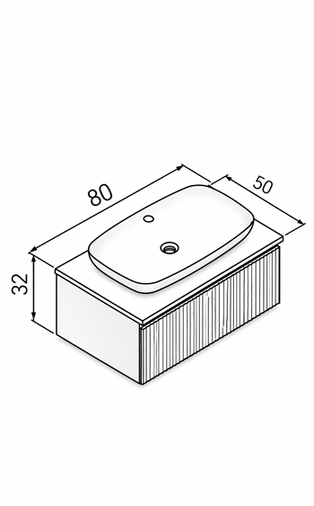 Orka Lentia 80 cm Meşe Banyo Dolabı Alt Modül Ve Lavabo, 5007084