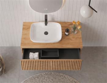 Orka Lentia 80 cm Meşe Banyo Dolabı Alt Modül Ve Lavabo, 5007084