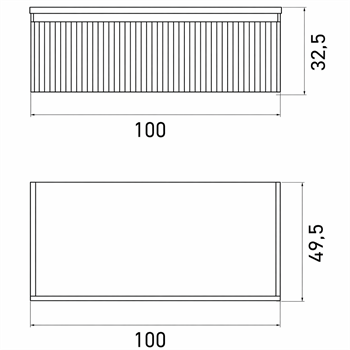 Orka Lentia Alt Yan Modül, 100 cm, Mat Antrasit, 3009228