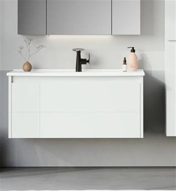 Orka Likya 100 cm Beyaz Banyo Dolabı Alt Modül ve Lavabo