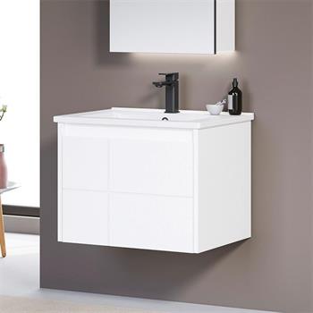 Orka Likya 65 cm Mat Beyaz Banyo Dolabı Takımı