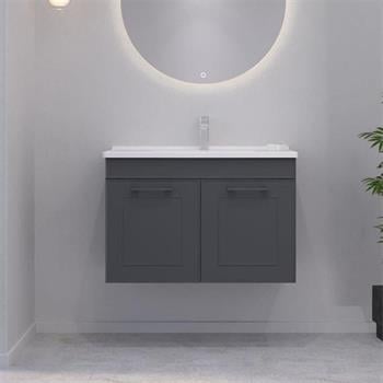 Orka Limpo 80 cm Antrasit Kapaklı Dolabı Alt Modül ve Lavabo