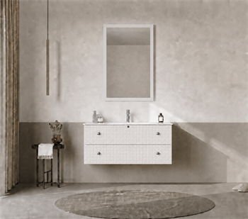 Orka Lipari Asma Banyo Dolabı Takımı, 100 cm, Mat Beyaz Lake (Krom Kulp-Ledli Ayna), 5007320