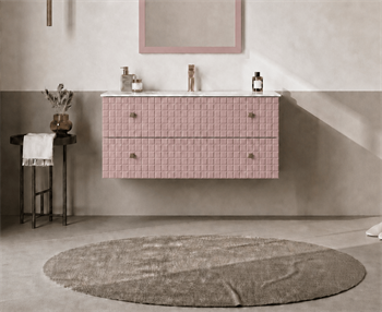 Orka Lipari 100 cm Mat Pudra Banyo Dolabı Alt Modül Ve Lavabo (Asma-Altın Kulp), 5008582