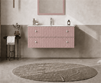 Orka Lipari 100 cm Mat Pudra Banyo Dolabı Alt Modül Ve Lavabo (Asma-Krom Kulp), 5008581