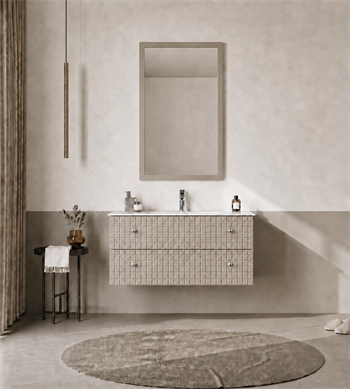 Orka Lipari Asma Banyo Dolabı Takımı, 100 cm, Mat Vizon Lake (Krom Kulp-Ledli Ayna), 5007321