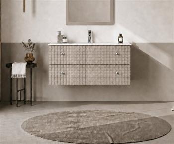 Orka Lipari 100 cm Mat Vizon Banyo Dolabı Alt Modül Ve Lavabo (Asma-Krom Kulp), 5007318