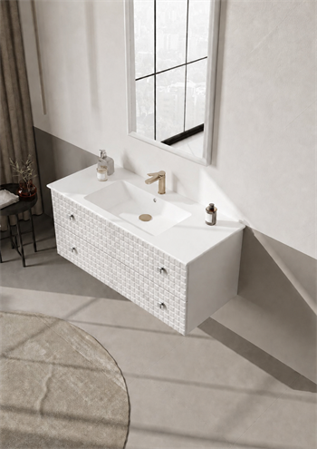 Orka Lipari Asma Banyo Dolabı Takımı, 120 cm, Mat Beyaz Lake (Krom Kulp-Ledli Ayna), 5007326