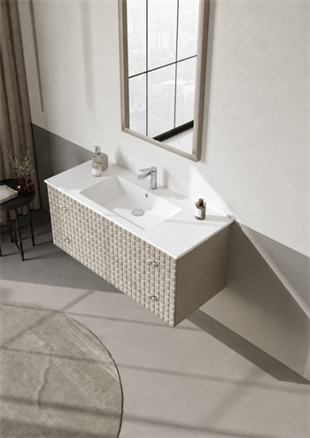 Orka Lipari Asma Banyo Dolabı Takımı, 120 cm, Mat Vizon Lake (Krom Kulp-Ledli Ayna), 5007327