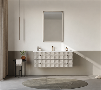 Orka Lipari Asma Banyo Dolabı Takımı, 120 cm, Mat Vizon Lake (Krom Kulp-Ledli Ayna), 5007327