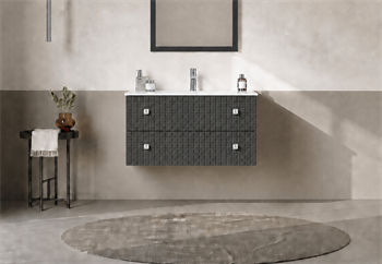 Orka Lipari 80 cm Mat Antrasit Banyo Dolabı Alt Modül Ve Lavabo (Asma-Krom Kulp), 5008983