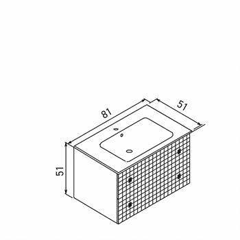 Orka Lipari 80 cm Mat Beyaz Banyo Dolabı Alt Modül Ve Lavabo (Asma-Altın Kulp), 5008975
