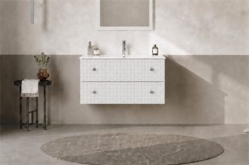 Orka Lipari 80 cm Mat Beyaz Banyo Dolabı Alt Modül Ve Lavabo (Asma-Krom Kulp), 5008981