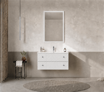 Orka Lipari Asma Banyo Dolabı Takımı, 80 cm, Mat Beyaz Lake (Krom Kulp-Ledli Ayna), 5008984