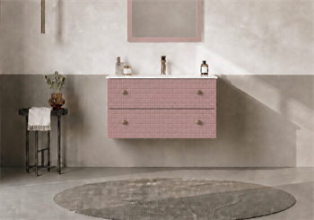 Orka Lipari 80 cm Mat Pudra Banyo Dolabı Alt Modül Ve Lavabo (Asma-Altın Kulp), 5009002