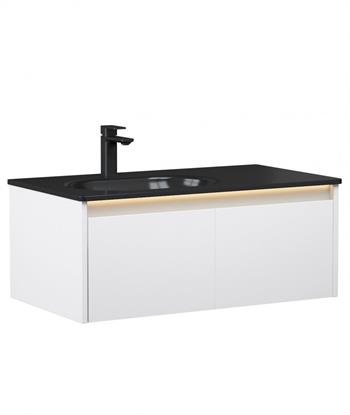 Orka Lisbon 110 cm Mat Beyaz Banyo Dolabı Takımı